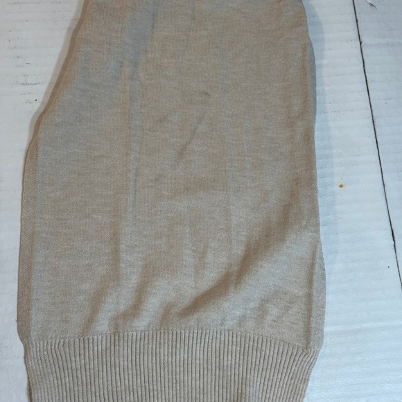 Sioni Womens Cardigan sz M Open Front Pockets Beige Scarf Styling Options light - Picture 12 of 16